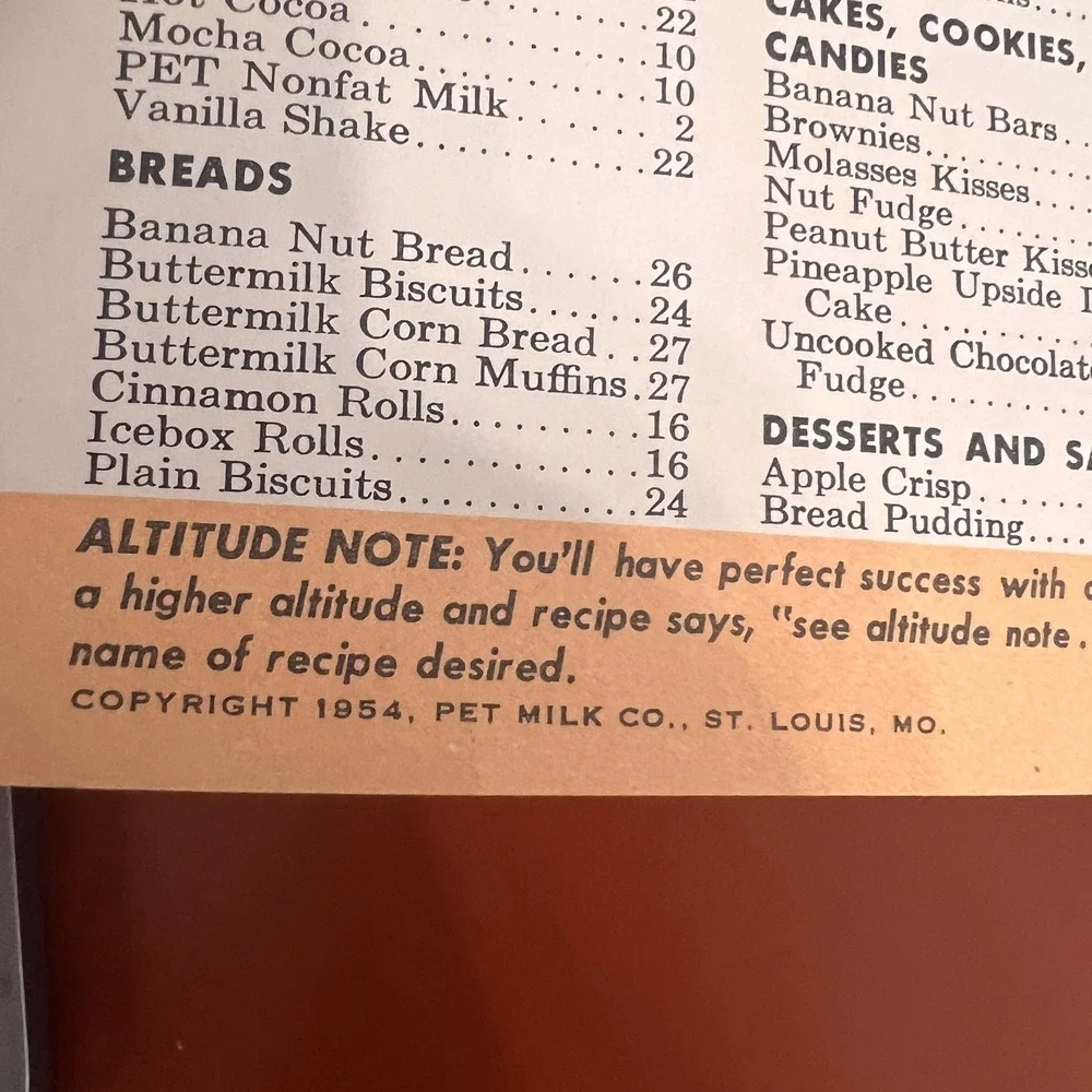 1954 Pet Nonfat Dry Milk Recipes Mary Lee Taylor Vintage Cookbook Booklet 50s